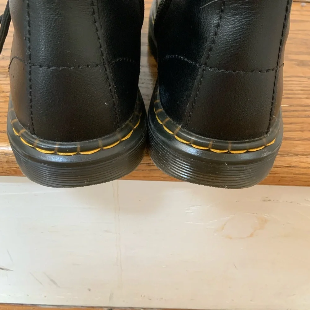 Dr. Martens Air Wair Sz 3 Youth Kids Blk Leather Ankle Zip Boots Bouncing Soles - Picture 5 of 9